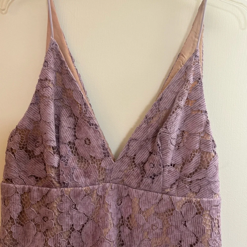 Free People Dangerous Love purple pink Sleeveless Floral Lace Mini Dress Size 2
